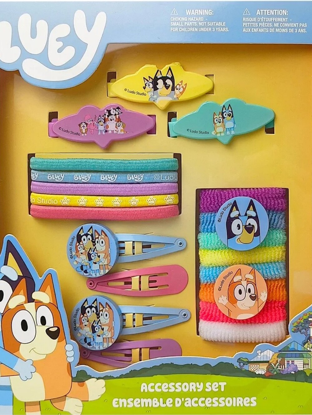 Luv Her Bluey Girls 20 Piece Accessory Set with 3 Barrettes, 4 Snap Hair Clips,